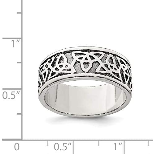 IceCarats® Designer Jewelry Sterling Silver Antiqued Celtic Knot Ring